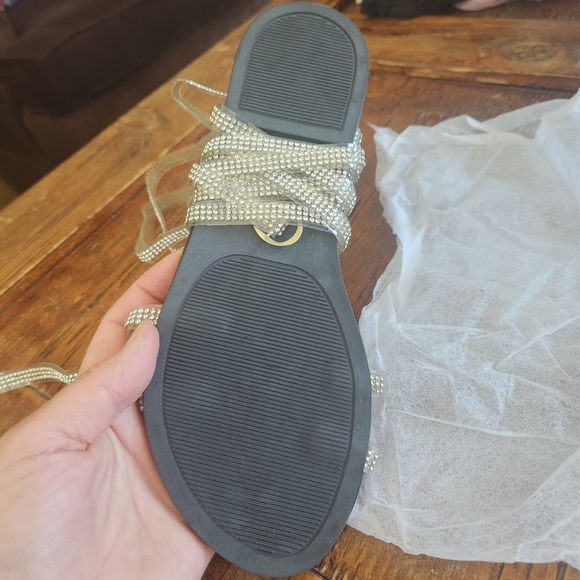 Black and Silver Sandals with Classic Design - Picture 4 of 7